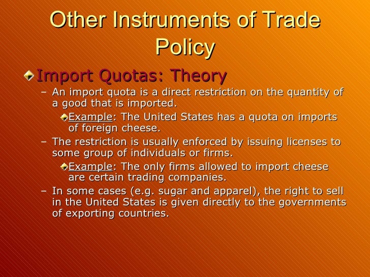 Instrument Of Trade Policy(M)