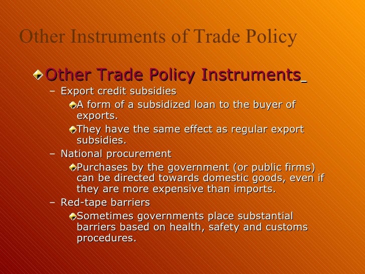 Instrument Of Trade Policy(M)