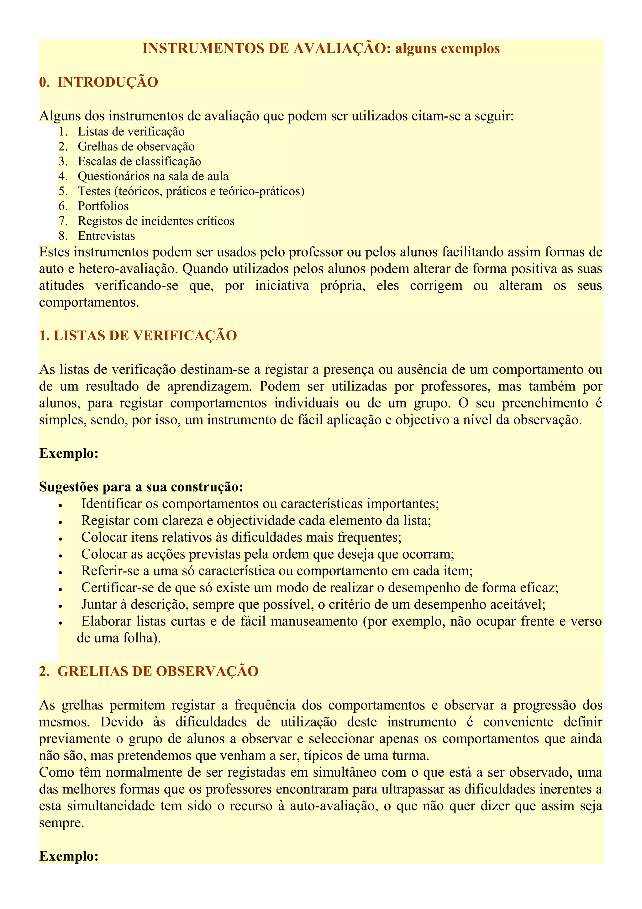 Instrumentos de avaliaçã1 | DOC