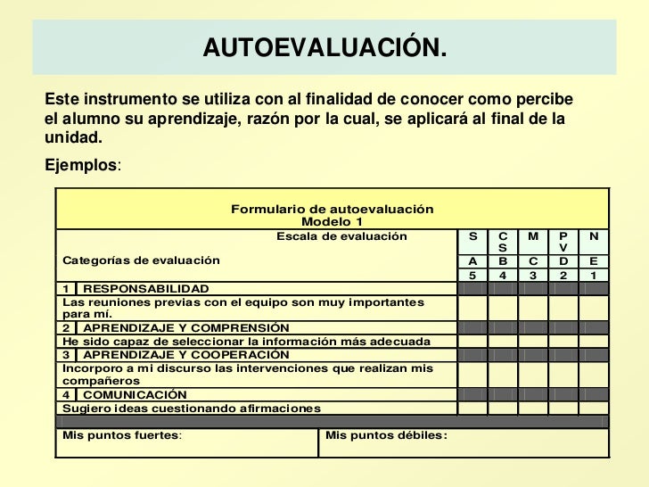Instrumentos de Evaluación formativa