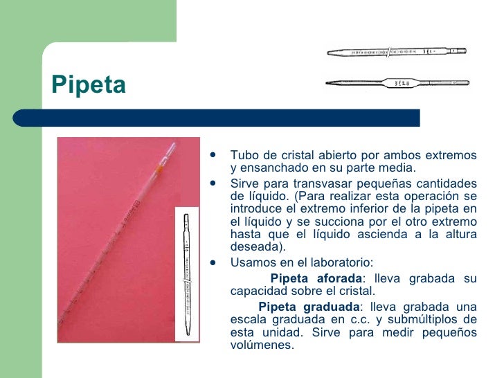 Instrumentos de laboratorio con descripción