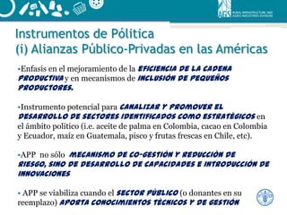Instrumentos de política para apoyar el desarrollo de negocios rurales en las américas