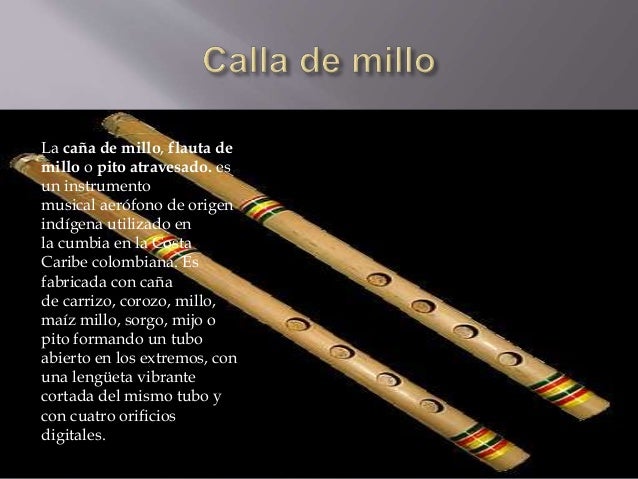 Resultado de imagen de caÃ±a de millo instrumento musical
