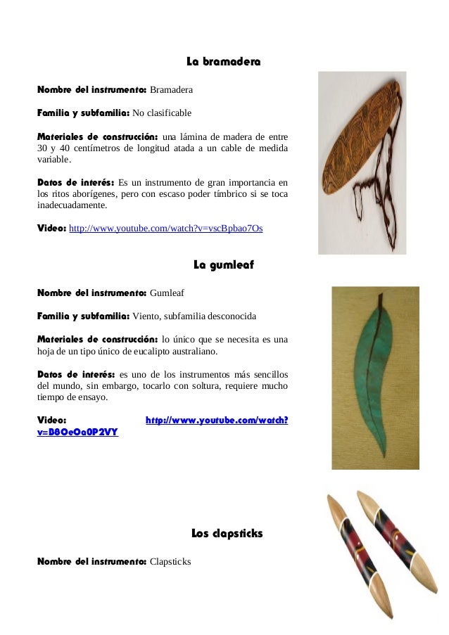 Instrumentos Oceania instrumentos oceania