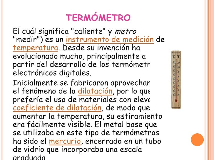 Instrumentos para medir la temperatura