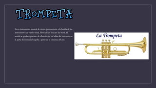 Es un instrumento musical de viento, perteneciente a la familia de los
instrumentos de viento-metal, fabricado en aleación de metal. El
sonido se produce gracias a la vibración de los labios del intérprete en
la parte denominada boquilla a partir de la columna del aire.
 