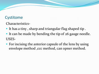 Electrocautery along with connection wireCharacteristics-It is also called wet field cautery as it is used in moist field.