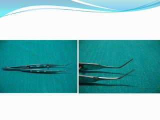 It has a long handle with groove at its extreme end in which blade is loaded.USES-To make corneo-scleral gutter in cataract surgery.