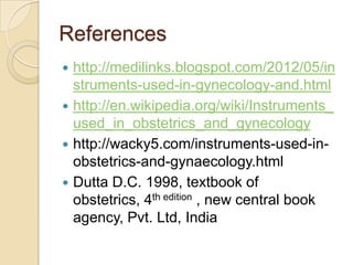 Gynecological and Obstetrics instruments