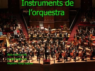 Instruments de l’orquestra   Álvaro Barrios Vela Nicolás Morillo Ruiz Alejandro Mungi Sapunar 