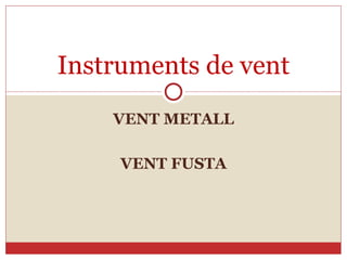 VENT METALL VENT FUSTA Instruments de vent 