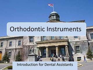 Orthodontic Instruments
Introduction for Dental Assistants
 