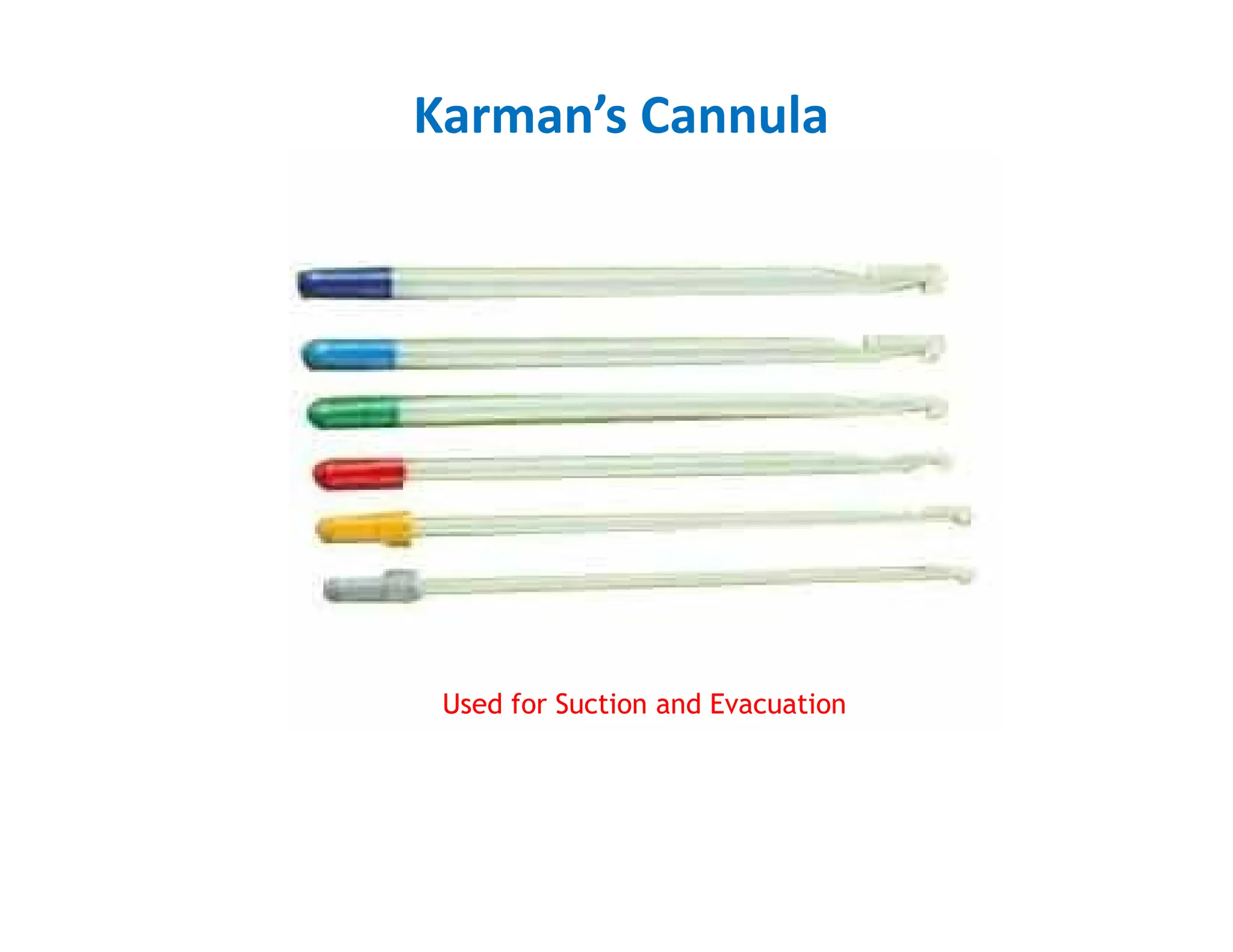 Karman’s Cannula
Used for Suction and Evacuation
 