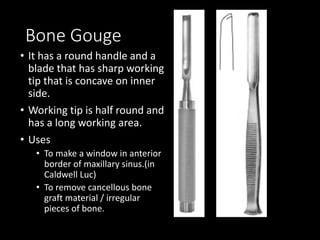 Aufranc Gouges Instruments in major oral and maxillofacial surgery | PPTX