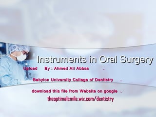 Instruments in oral surgery | PPT