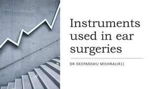 Instruments
used in ear
surgeries
DR DEEPANSHU MISHRA(JR1)
 