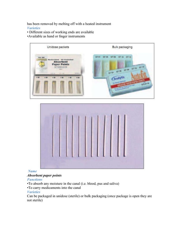 Instruments used in endodontic treatment