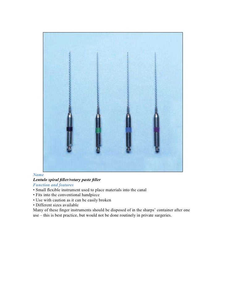 Instruments used in endodontic treatment