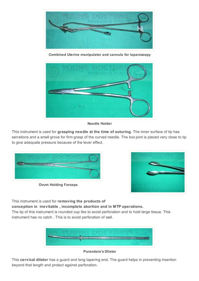Instruments used in gynecology and obstetrics ~ young doctors research ...