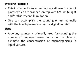 INSTRUMENTS USED IN MICROBIOLOGY LAB WITH PRINCIPLE AND.ppt