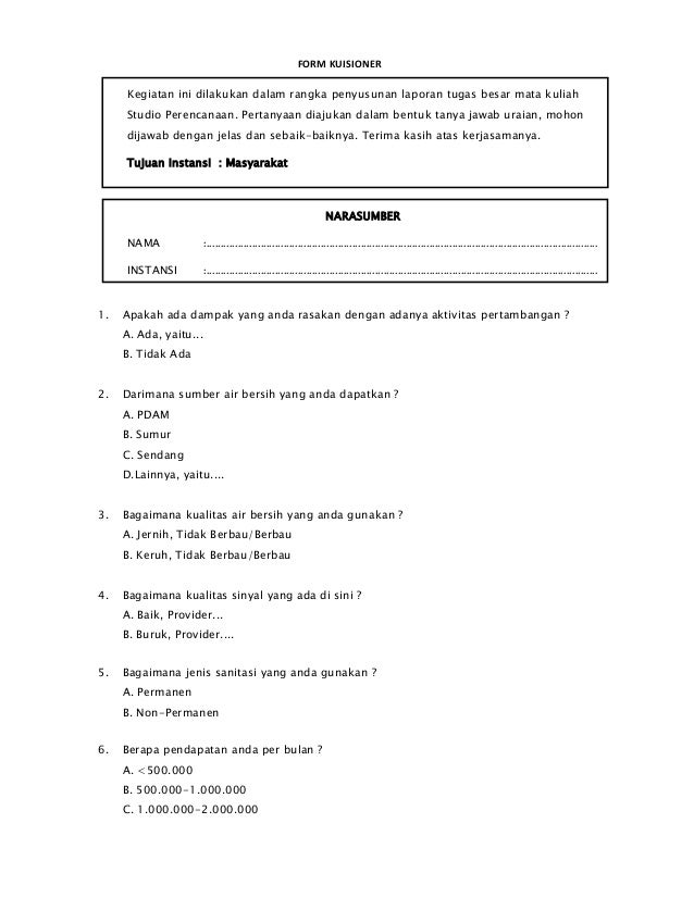 Format Wawancara Skripsi | instrumen wawancara dan kuesioner studio 1a pracimantoro Format Wawancara Skripsi | instrumen wawancara dan kuesioner studio 1a pracimantoro