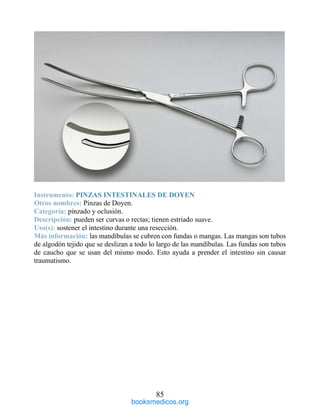 Pinza Intestinales Curvas INSTRUMENTAL POR ESPECIALIDAD | DOCX