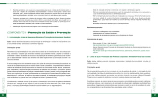 36 37
ANEXOS
ANEXOS PASSO A PASSO PSE PROGRAMA SAÚDE NA ESCOLA - TECENDO CAMINHOS DA INSTERSETORIALIDADE PASSO A PASSO PSE PROGRAMA SAÚDE NA ESCOLA - TECENDO CAMINHOS DA INSTERSETORIALIDADE
•	 Reuniões periódicas com os pais e/ou responsáveis para escuta e troca de informações sobre o
aluno com o objetivo de compartilhar responsabilidades e construir vínculo junto à família. Seria
importante que a escola conseguisse realizar essas reuniões em horários em que os pais e/ou
responsáveis pudessem participar, como no período noturno ou aos sábados, por exemplo;
•	 Visitas aos familiares com o objetivo de conhecer melhor a realidade do aluno, oferecer e realizar
o apoio possível às situações que podem refletir no aprendizado dele. Essa aproximação com a
realidade vivenciada pelo educando fora do ambiente escolar pode auxiliar na construção de me-
lhores saídas para a vida dele, junto à saúde e a outros parceiros;
•	 Identificação dos educandos sem registro civil e atualização dos documentos.
COMPONENTE II – Promoção da Saúde e Prevenção
1 – Linha de ação: Ações de Segurança Alimentar e Promoção da Alimentação Saudável
Ação: realizar atividades educativas sobre promoção da alimentação e modos de vida saudáveis com
a comunidade escolar, valorizando os alimentos regionais.
Orientações gerais:
Reconhecer que a alimentação é uma parte vital da cultura de um indivíduo e levar em conta as prá-
ticas, costumes e tradições que demandam medidas que possibilitem manter, adaptar ou fortalecer a
diversidade e hábitos saudáveis de consumo e de preparação de alimentos, garantindo que as mudan-
ças na disponibilidade e acesso aos alimentos não afete negativamente a composição da dieta e do
consumo alimentar.
A escola configura-se como excelente espaço para ações de promoção da alimentação saudável, em
virtude de seu potencial para produzir impacto sobre a saúde, autoestima, comportamentos e desenvol-
vimento de habilidades para a vida de todos os membros da comunidade escolar: alunos, professores,
pais, merendeiros, responsáveis pelo fornecimento de refeições e/ou lanches e funcionários. Exerce
grande influência na formação de crianças e adolescentes e constitui, portanto, espaço de grande rele-
vância para a promoção da saúde, principalmente na constituição do conhecimento do cidadão crítico,
estimulando-o à autonomia, ao exercício dos direitos e deveres, às habilidades com opção por atitudes
mais saudáveis e ao controle das suas condições de saúde e qualidade de vida.
Considerando o ambiente escolar (e não apenas a alimentação) como indutor de práticas alimentares
saudáveis e a avaliação de seu impacto a partir da análise de seus efeitos em curto, médio e longo
prazo, a promoção da alimentação saudável na escola trabalha com os seguintes eixos:
- 	 Ações de educação alimentar e nutricional, com respeito à alimentação regional;
- 	 Estímulo à produção de hortas escolares, a partir da realização de atividades com os educandos e
o uso dos alimentos produzidos na alimentação escolar;
- 	 Estímulo à implantação das boas práticas de manipulação nos serviços que ofertam alimentação escolar;
- 	 Incentivo à restrição do comércio de alimentos e preparações com altos teores de gordura saturada,
gorduras trans, açúcar livre e sal e incentivo ao consumo de frutas, verduras e legumes: “Cantinas Sau-
dáveis”;
- 	 Atividades de educação alimentar para os pais/responsáveis.
Resultados esperados:
- 	 Educandos contemplados com as atividades;
- 	 Implementação de “Cantinas Saudáveis”;
- 	 Realização de atividades em parceria com as Academias da Saúde.
Instrumentos de apoio:
- 	 Álbum seriado “O Que é Vida Saudável”:
	 http://portaldoprofessor.mec.gov.br/storage/materiais/0000015495.pdf;
- 	 Manual Operacional para Promoção da Alimentação Saudável nas Escolas para profissionais da
saúde e educação:
	 http://bvsms.saude.gov.br/bvs/publicacoes/manual_operacional_profissionais_saude_educa-
cao.pdf.
2 – Linha de ação: Promoção das Práticas Corporais e Atividade Física nas Escolas
Ação: realizar práticas corporais orientadas, relacionadas à realidade da comunidade, incluídas no
cotidiano escolar.
Orientações gerais: 	
Na compreensão da saúde como um processo, em vez da ausência de doença, na priorização da vida
com qualidade, na defesa do posicionamento político em torno de relações sociais mais equitativas,
o tema das práticas corporais nas escolas, num primeiro momento, nos remete à aula de Educação
Física como um espaço de referência, no entanto, é preciso ampliarmos nossa visão.
As práticas corporais, ao mesmo tempo em que convocam a comunidade escolar a prevenir e enfrentar
as doenças crônicas, criam mecanismos de valorização da cultura local e ampliação da atividade física
para práticas integrativas e complementares que recolocam o sujeito no centro do paradigma do cuida-
do, compreendendo-o nas dimensões física, psicológica, social e cultural.
 