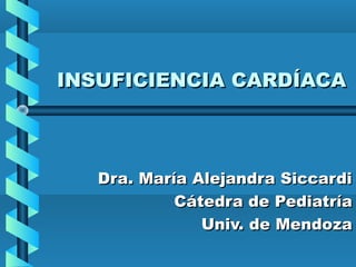 INSUFICIENCIA CARDÍACA

Dra. María Alejandra Siccardi
Cátedra de Pediatría
Univ. de Mendoza

 