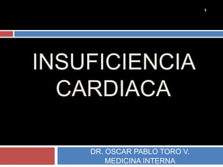 Insuficiencia cardiaca DR. OSCAR PABLO TORO V. MEDICINA INTERNA 1 