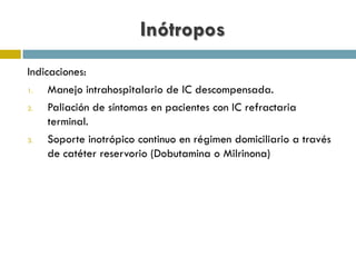 Inotropos Insuficiencia cardiaca avanzada | PDF