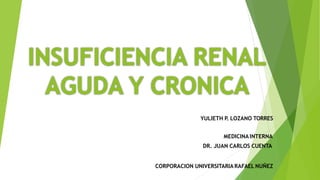 YULIETH P. LOZANO TORRES
MEDICINAINTERNA
DR. JUAN CARLOS CUENTA
CORPORACION UNIVERSITARIARAFAEL NUÑEZ
 