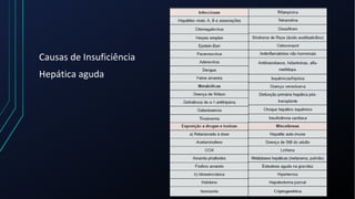 Causas de Insuficiência
Hepática aguda
 