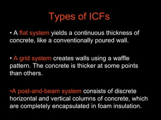 They also provide a backing for drywall on the inside, as well as stucco, siding, or brick for the outside. http://www.monsterconstructors.com/img/icf-walls.jpg
