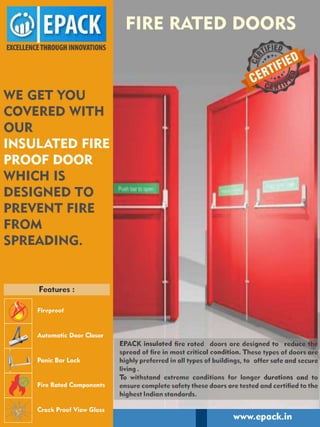 Insulated Fire Proof Door - EPACK Prefab