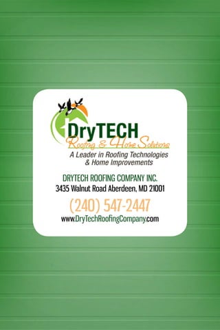 INSULATED VINYL SIDING 101
INSULATED VINYL SIDING FAQ
DRYTECH ROOFING COMPANY INC.
3435 Walnut Road Aberdeen, MD 21001
(240) 547-2447
www.DryTechRoofingCompany.com
 