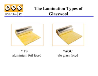 HVAC Ins.
The Lamination Types of
Glasswool
47
* FS *AGC
aluminium foil faced alu glass faced
 