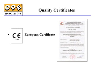 HVAC Ins.
 European Certificate
Quality Certificates
49
 