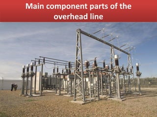 Main component parts of the
overhead line
 