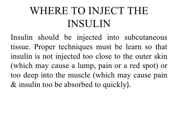 Insulin giving techniques