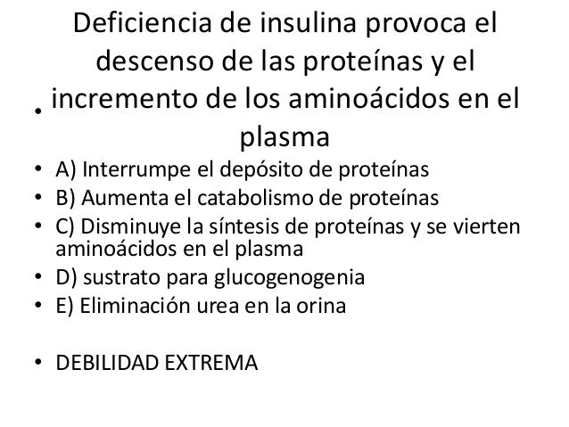 La insulina y sus funciones en el metabolismo La insulina y sus funciones en el metabolismo