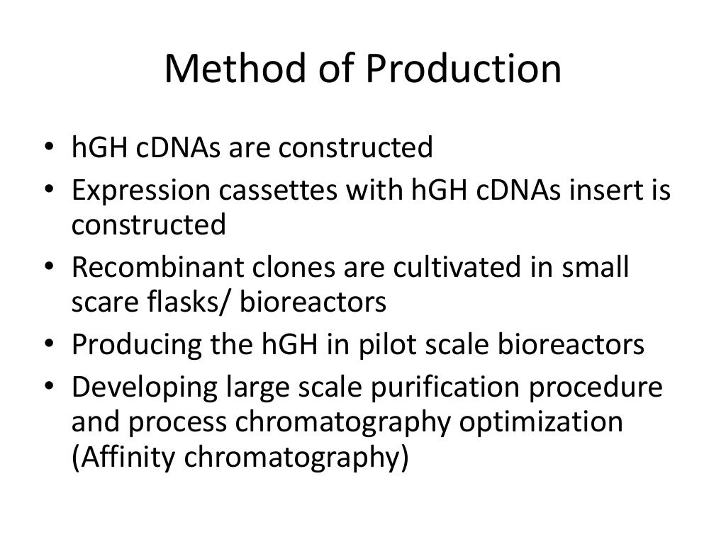 Insulin and HGH production using rDNA technology