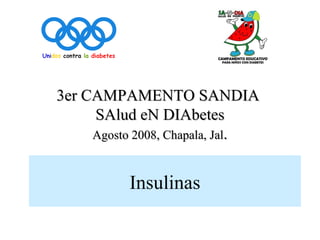 3er CAMPAMENTO SANDIA  SAlud eN DIAbetes Agosto 2008, Chapala, Jal . Insulinas 