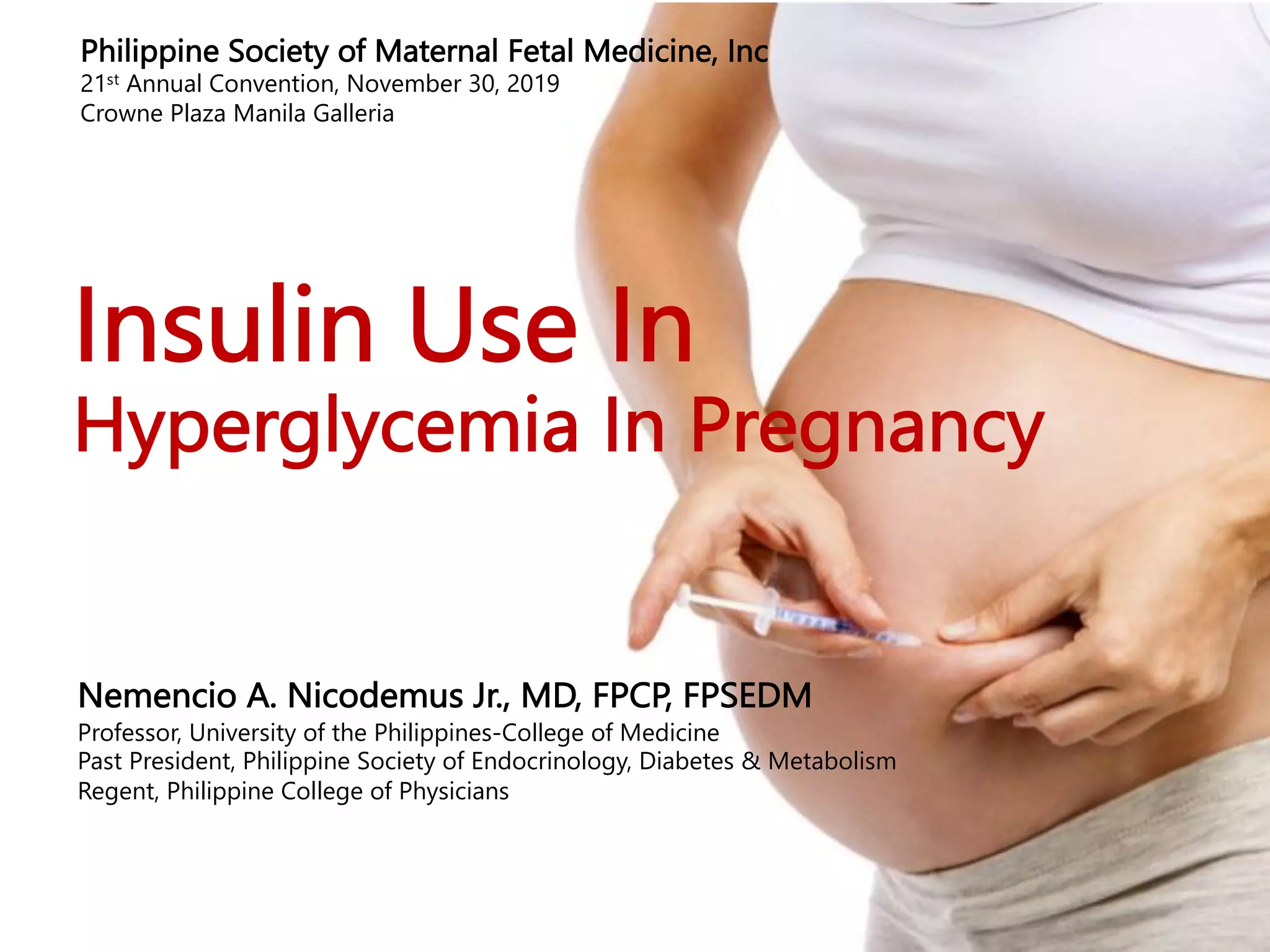 Insulin in hyperglycemia in pregnancy | PDF