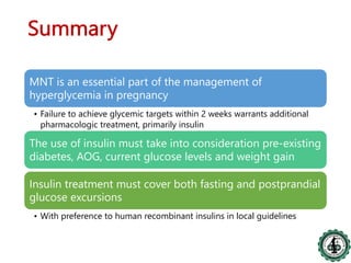 Insulin in hyperglycemia in pregnancy | PDF