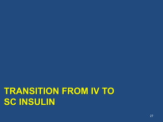 TRANSITION FROM IV TO
SC INSULIN
27
 