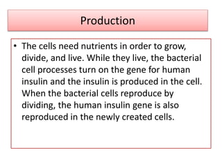 Insulin production by genetic engineering | PPTX