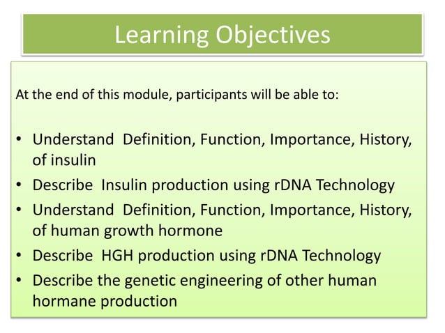 Insulin production by genetic engineering | PPTX