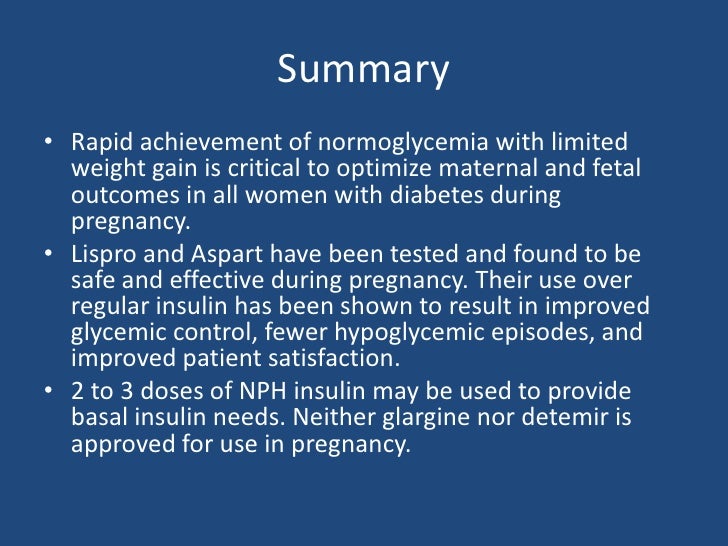 Insulin Therapy in Pregnant Women