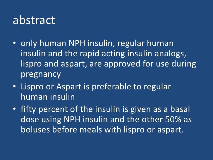 Insulin Therapy in Pregnant Women