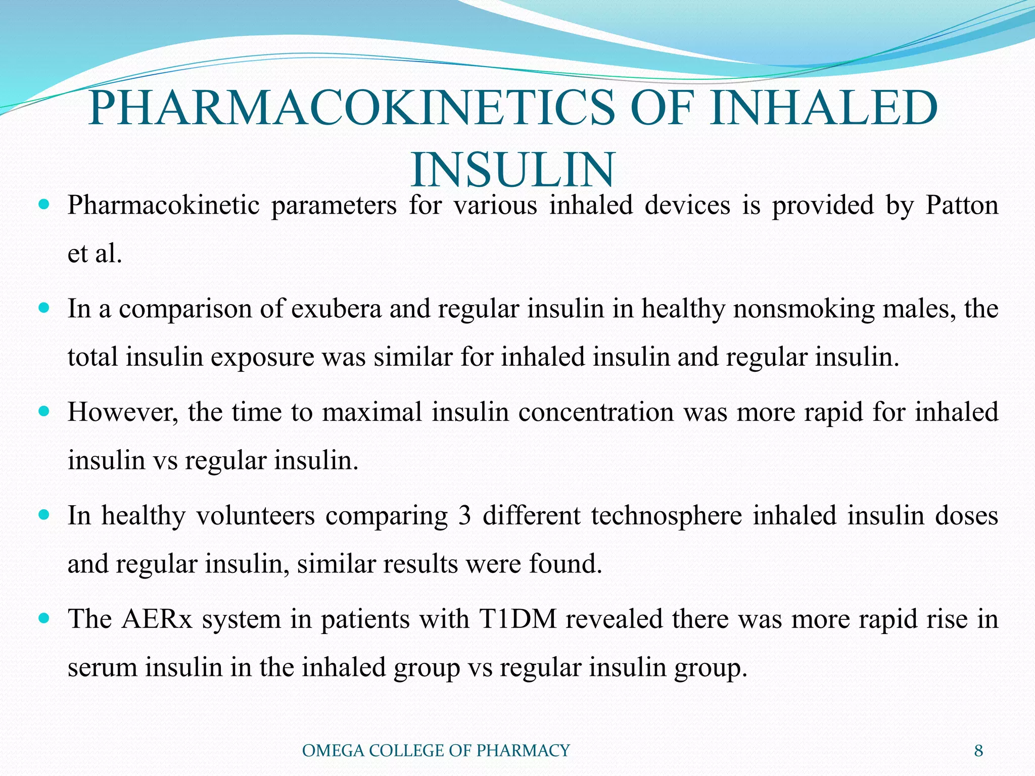 Insulin through inhalation ppt | PPT